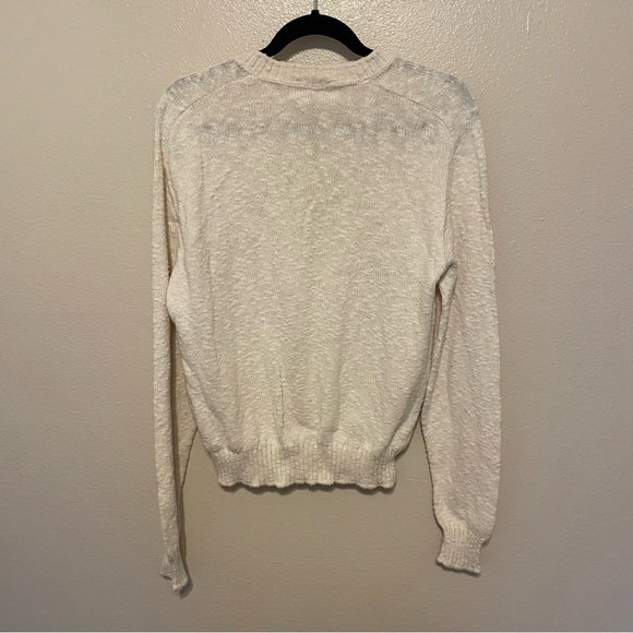 Vintage Flying Scotsman White USA Cotton Sweater Embroidered Mallard Duck Small - Picture 3 of 6